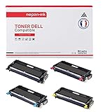  NOPAN-INK - Toner x4-593-10289 (Noir + Cyan + Magenta + Jaune) - Compatible pour Dell 3130cn Dell 3130cn