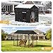 Outdoor Dog Kennel Cover 8x4x6 FT Full Coverage with Transparent PVC Window for Large Dogs, Heavy Duty 1200D Oxford All-Weather Waterproof Dog Cage Cover with UV Protection & Zippers,Cover Only