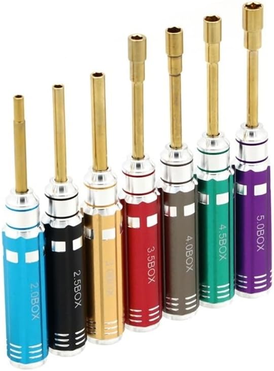 Fit for RC 7PCS Short Handle RC Hex Screwdriver Nut Driver & Phillips Screwdriver Tool Set Allen Wrenches Socket Tools(Black)