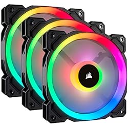 Nzxt Aer Rgb Ventilador 140Mm Corsair LL120 RGB Ventilador de PC (120 mm, Doble Halo RGB LED PWM) Paquete Tripla con Lighting Node PRO