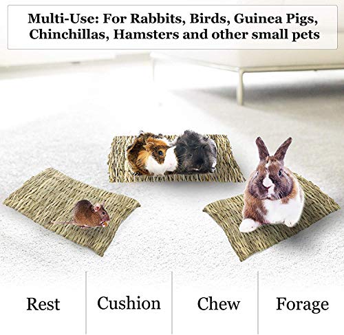 SunGrow Seagrass Mat for Chinchilla, 8” x 11”, Handmade Woven Play Bed, Edible Chew Toy, Treat Rodent’s Sore Hocks, Place in Cage or on Floor - Image 5