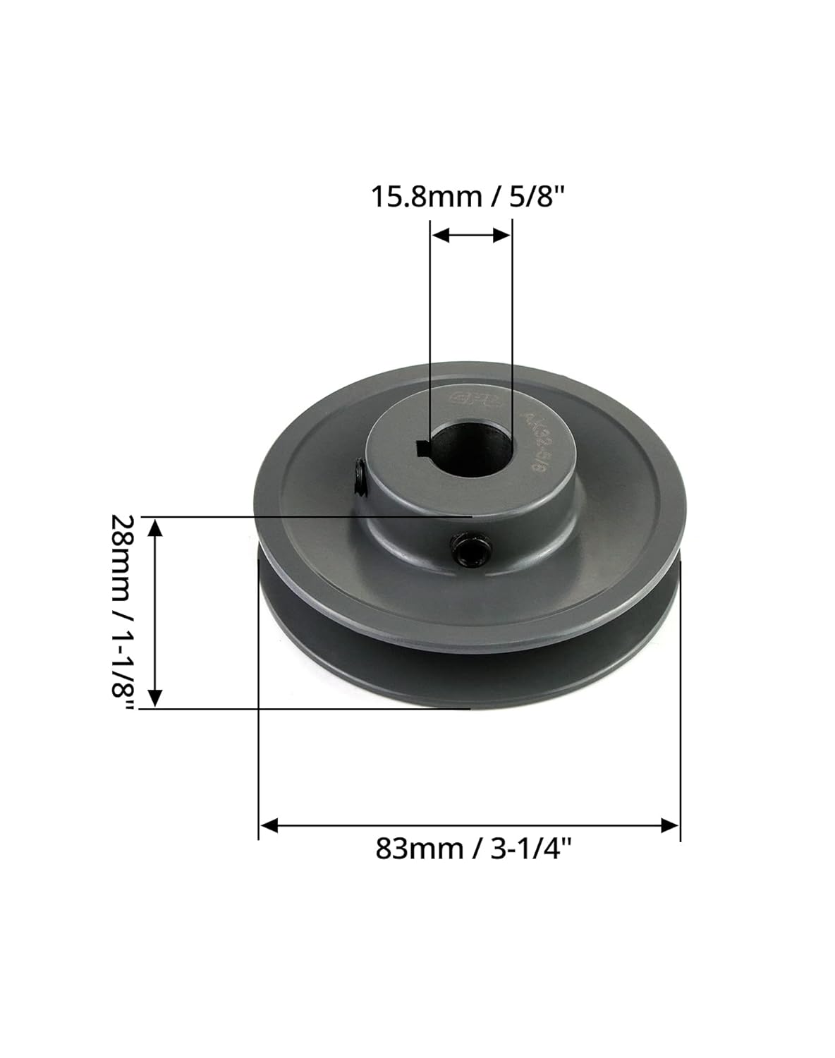 QWORK Single Groove Web Sheaves, 3.25" OD 5/8" Bore V-Belt Sheave for V-Belt, AK3258