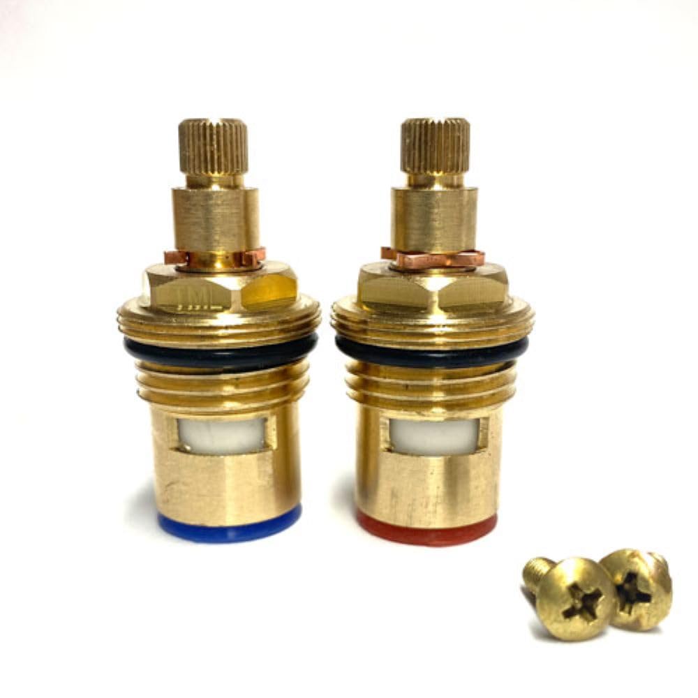 32 Spline Quarter Turn Tap Cartridge Valve x 47mm Height Pair (Hot and Cold)
