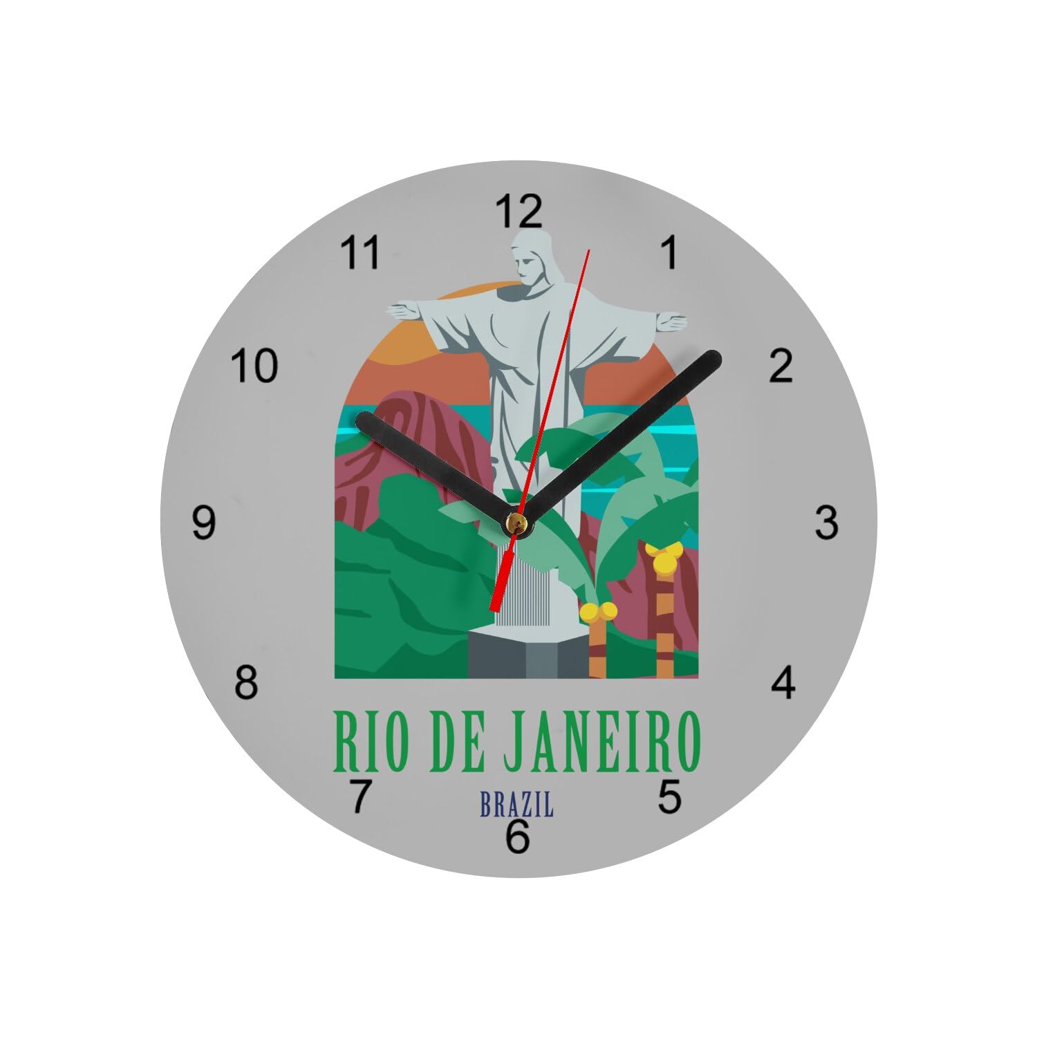 Horloge murale en verre anti-bruit pour décorer les petits murs
