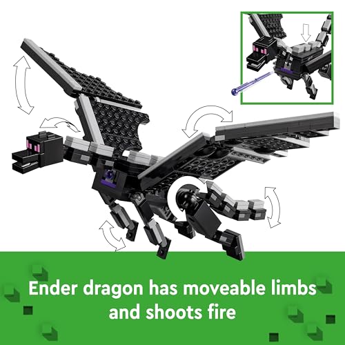 LEGO Minecraft The Ender Dragon and End Ship Toy - Play & Display Set with a Boat, Dragon and 3 Figures incl. an Enderman - Gamer Gift for 8+ Year Old Boys & Girls - 21264 - Image 2