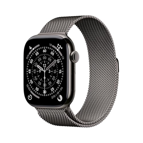 Apple Watch Series 11 GPS+Cellular con Caja de Titanio en Color Pizarra de 46 mm y Pulsera Milanese Loop Color Pizarra-Talla M/L.Calidad del Sueño,monitores de entreno y Salud,Pantalla Siempre Activa