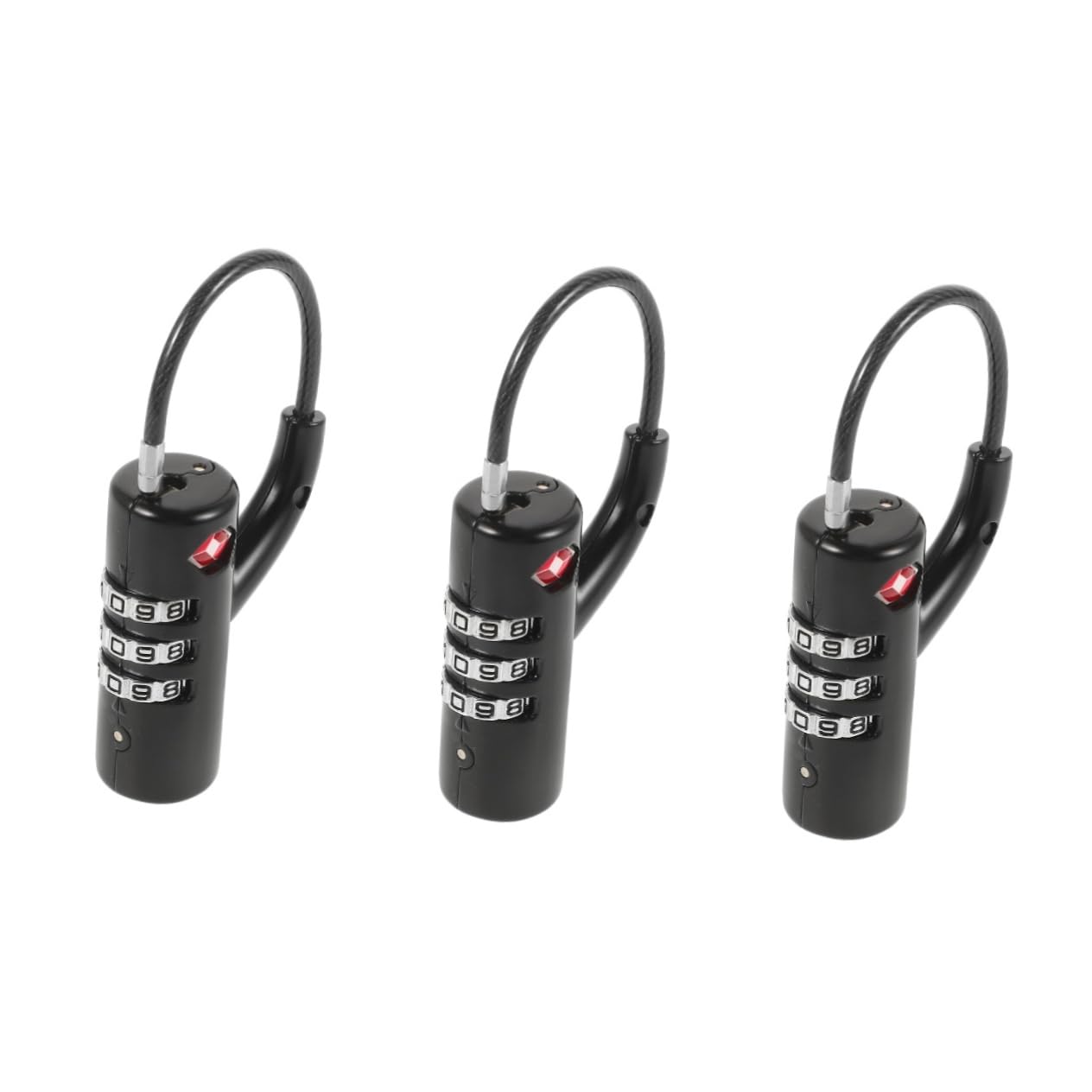 PartyKindom 3piezas Cerradura De Combinación Para Equipaje y Mochilas Candado De Seguridad Tsa Para Viajes Para Gimnasios y Almacenamiento De Pertenencias Diseño Duradero y Versátil