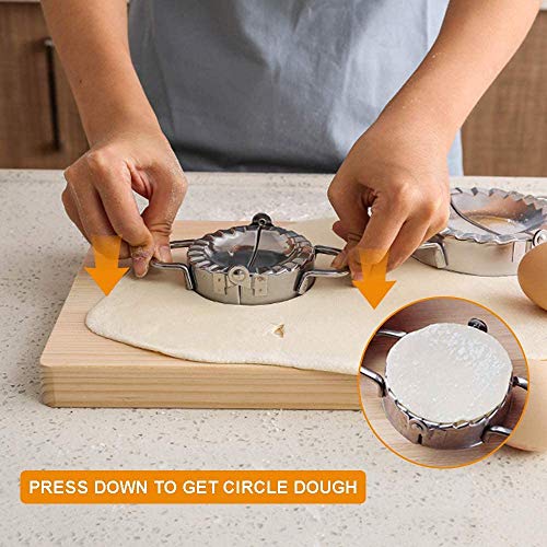 Htovila Dumpling Maker 1PC Dough Press Circle Cutter Ravioli Empanada Maker Stainless Steel Mold Kitchen Tools-S