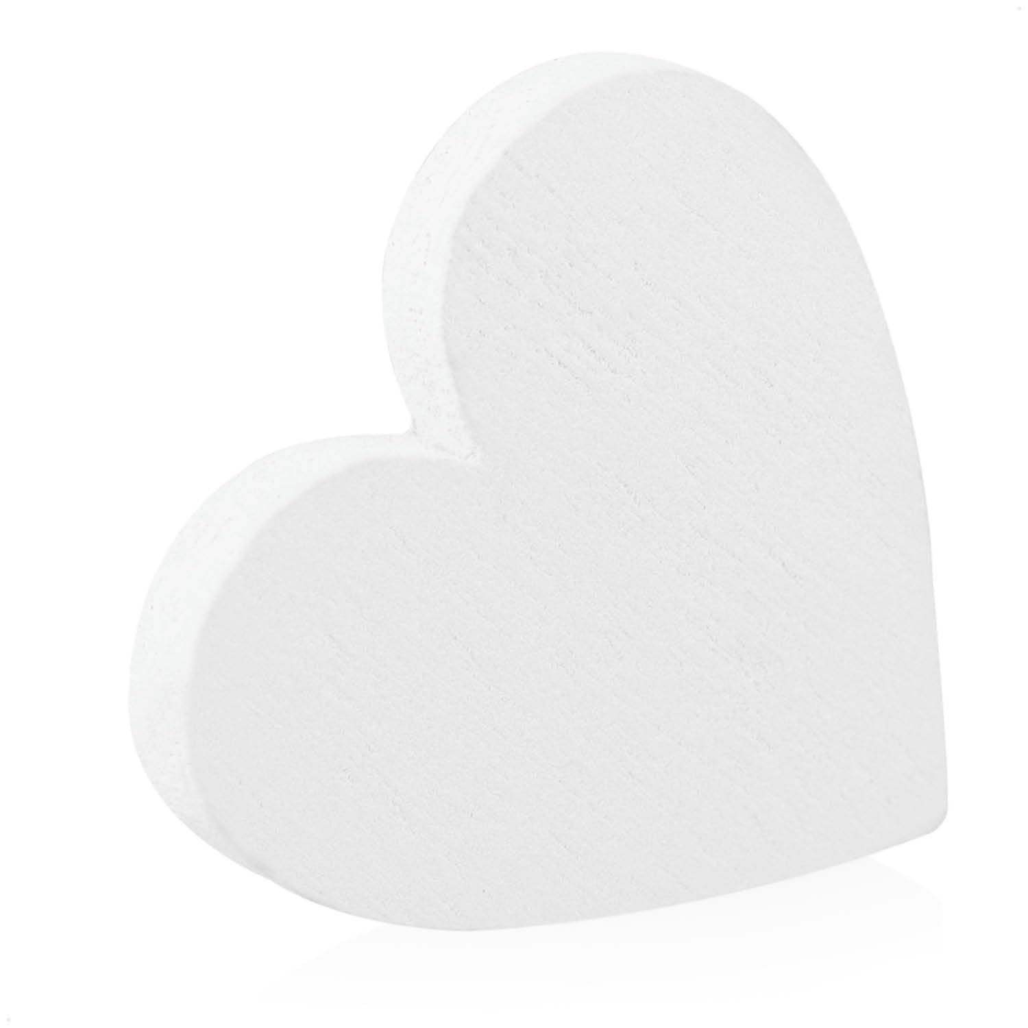 COM-FOUR® 100x Decoraciones de corazón dispersas - pequeños corazones de madera en cuatro diseños - corazones de madera para decoración de mesa en primavera (Corazones/blanco - 100 piezas)
