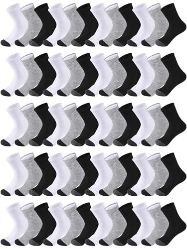 Image of Tarpop 100 Pairs Bulk Mens Socks Moisture Wicking Casual Sports Ankle Socks for Homeless Unisex Adult Men Women