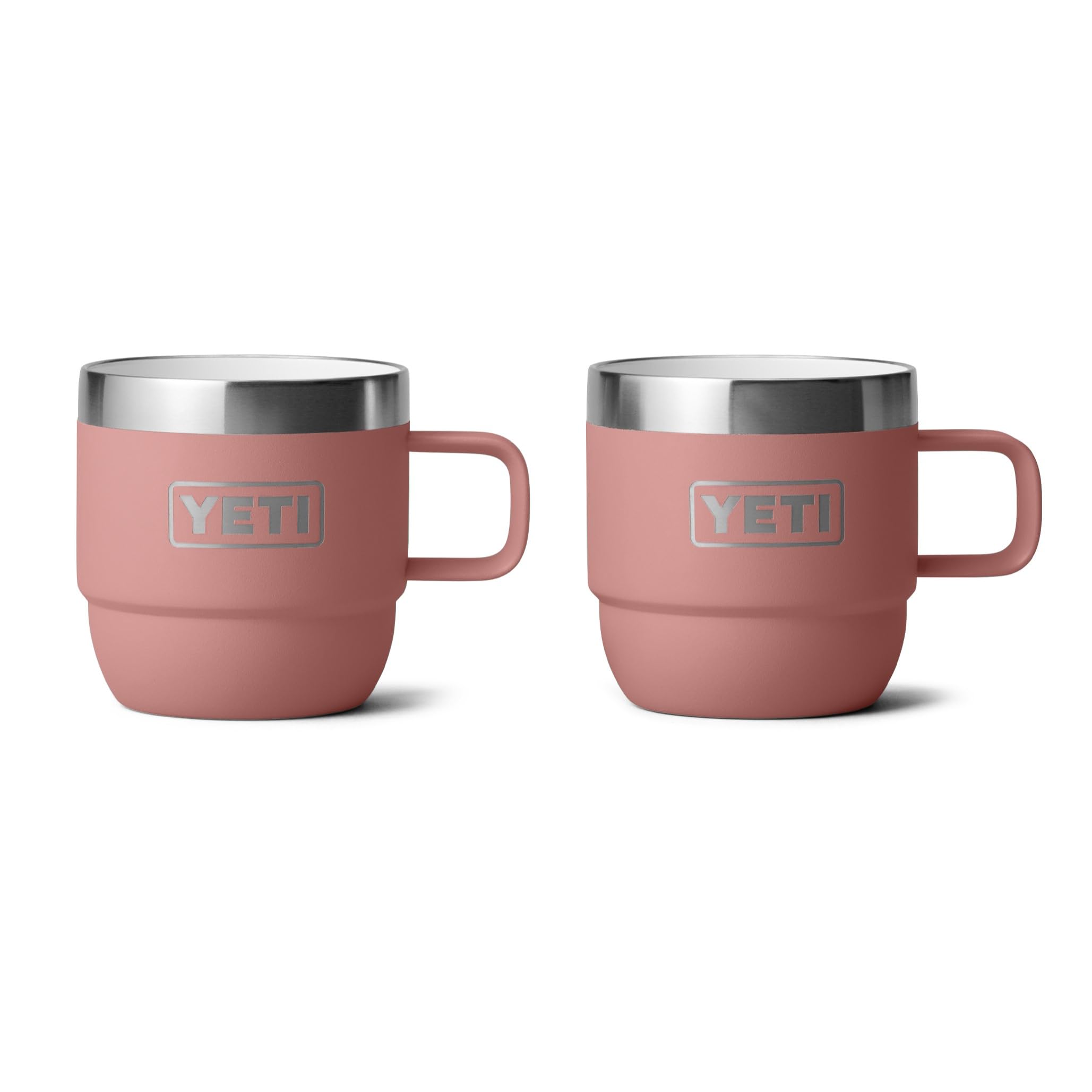 YETI Rambler Espresso Mug, Vacuum Insulated Stainless Steel Stackable Mug, Sandstone Pink, 2 Pack 6 oz (177 ml)