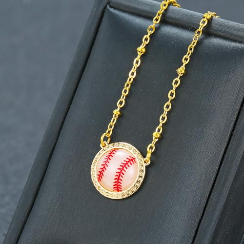 Baseball Necklace Baseball Gifts for Women Mom Team Softball Baseball Charm Necklace4