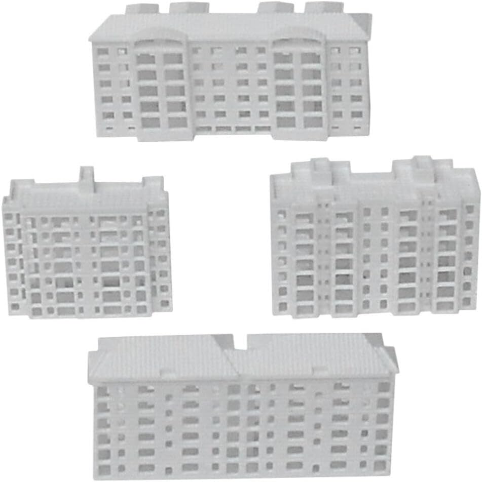ibasenice 4pcs Outland Models Railway Scenery Modern Miniature City Building City House Tall
