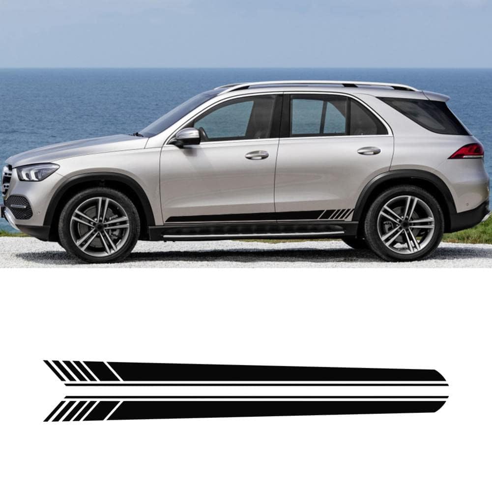 UNCLE LIAO Car Side Skirt For Mercedes Benz GLE GLK ML Class AMG W164 W166 GLE350 GLE400 GLK350 Auto Car Door Sticker Side Step Skirt.,Red