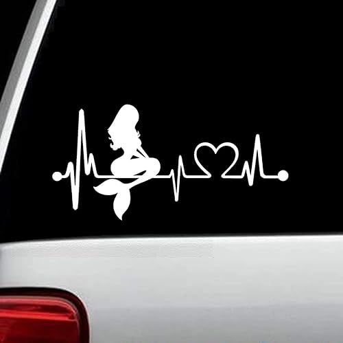 Miniatura 2 de Calcomanía para monitor de latidos de corazón de sirena (blanco, 7 pulgadas)
