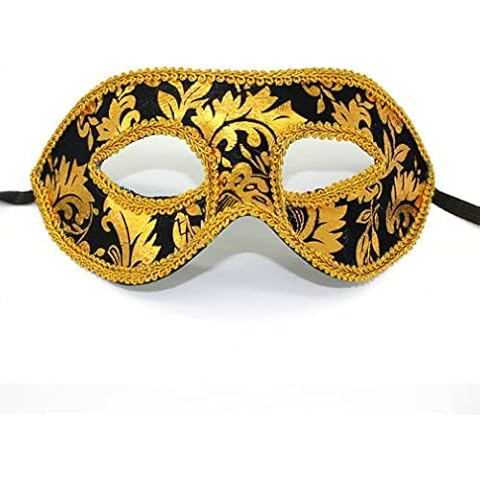 Nunubee Masquerade Mask Greek Roman Party Mardi Gras Mask, Men'S Masquerade Mask Fit for Halloween Christmas Mardi Gras Party 18*9cm Black Cover
