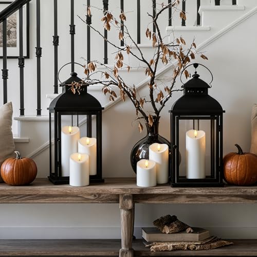 Image of Raycare 3 inchx4 inch5 inch 6 inch 8 inch 8 inch Outdoor Waterproof Flameless Candles, Battery Operated LED Candles with Remote Control and Timer, Electric Fake Plastic Pillar Candles, Ivory White, Set of 5