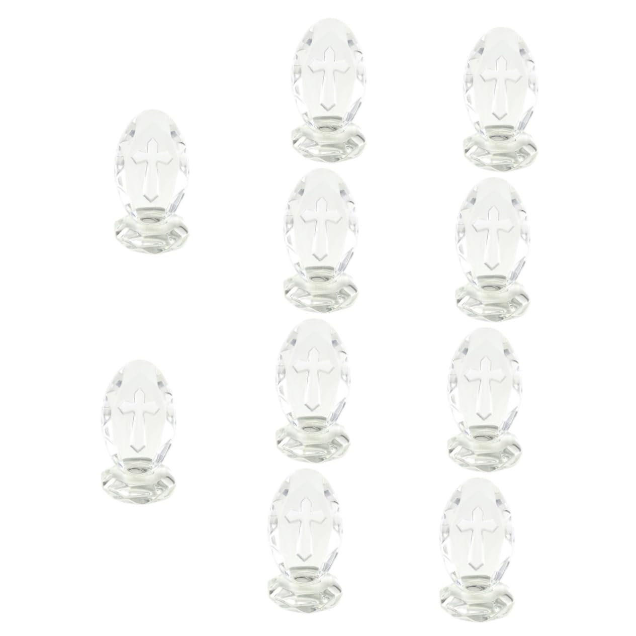 Sculpture traditionnelle en cristal, lot de 10 croix de collection aux reflets précieux