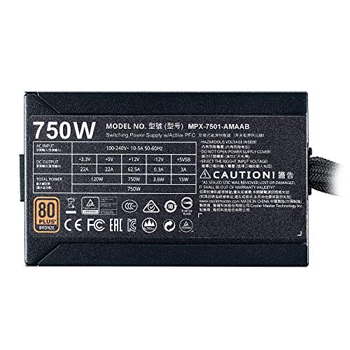 Cooler Master MasterWatt 750 TUF Gaming Edition alimentatore per computer 750 W ATX Nero