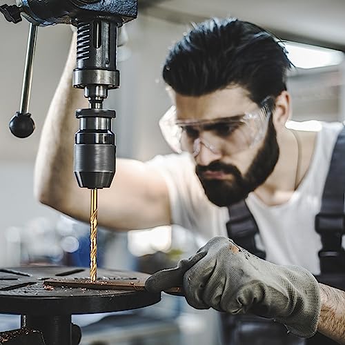 Ubesths Titanium Twist Drill Bit Set, 10 Pcs 1/8" Hex Shank Drill Bits High Speed Steel For Wood, Plastic, Aluminum Alloy, Metal, Quick Change #TOP6