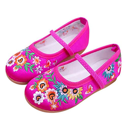 Girls Encanto Costume Shoes Mirabel Isabela Madrigal Floral Embroidery Mary Jane Flats Shoe Halloween Princess Dress Shoes