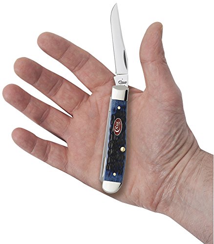 Image of Case WR XX Pocket Knife Navy Blue Jigged Bone Mini Trapper Item #7321 - (6207 SS) - Length Closed: 3 1 /2 Inches