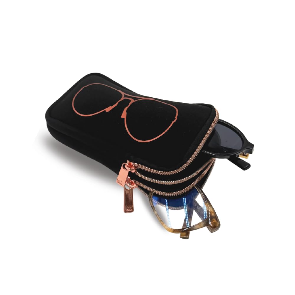 MYTAGALONGS Double Eyeglass Case with 2 Compartments