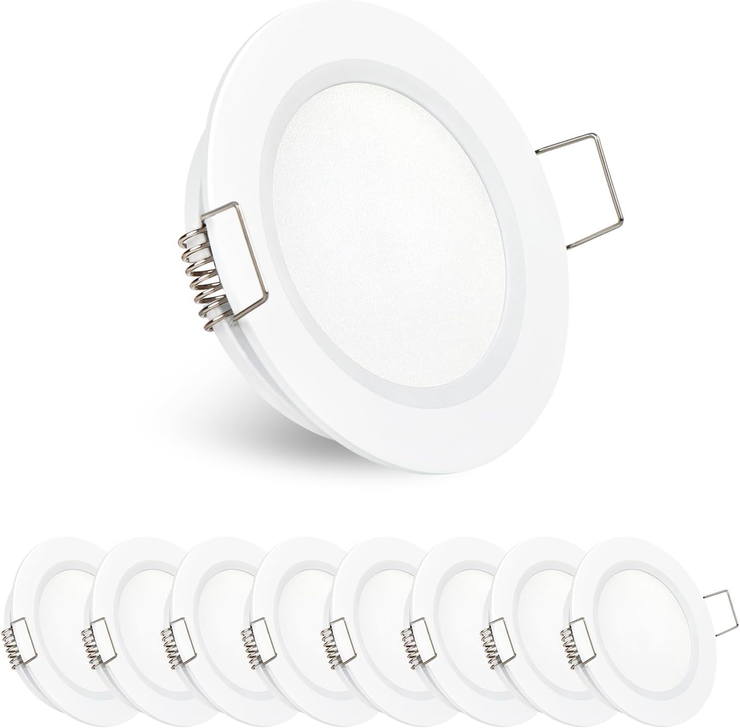 Spot LED Encastrable 12V 70mm CRI93 Aluminium Blanc 3000K pour Camping-Car Caravane Bateau Van