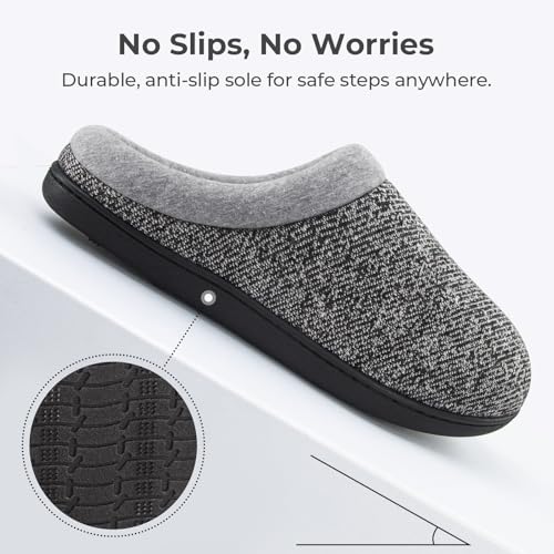 Image of HomeTop Women's Knit Memory Foam Slippers Warm Soft House Anti-Slip Shoes