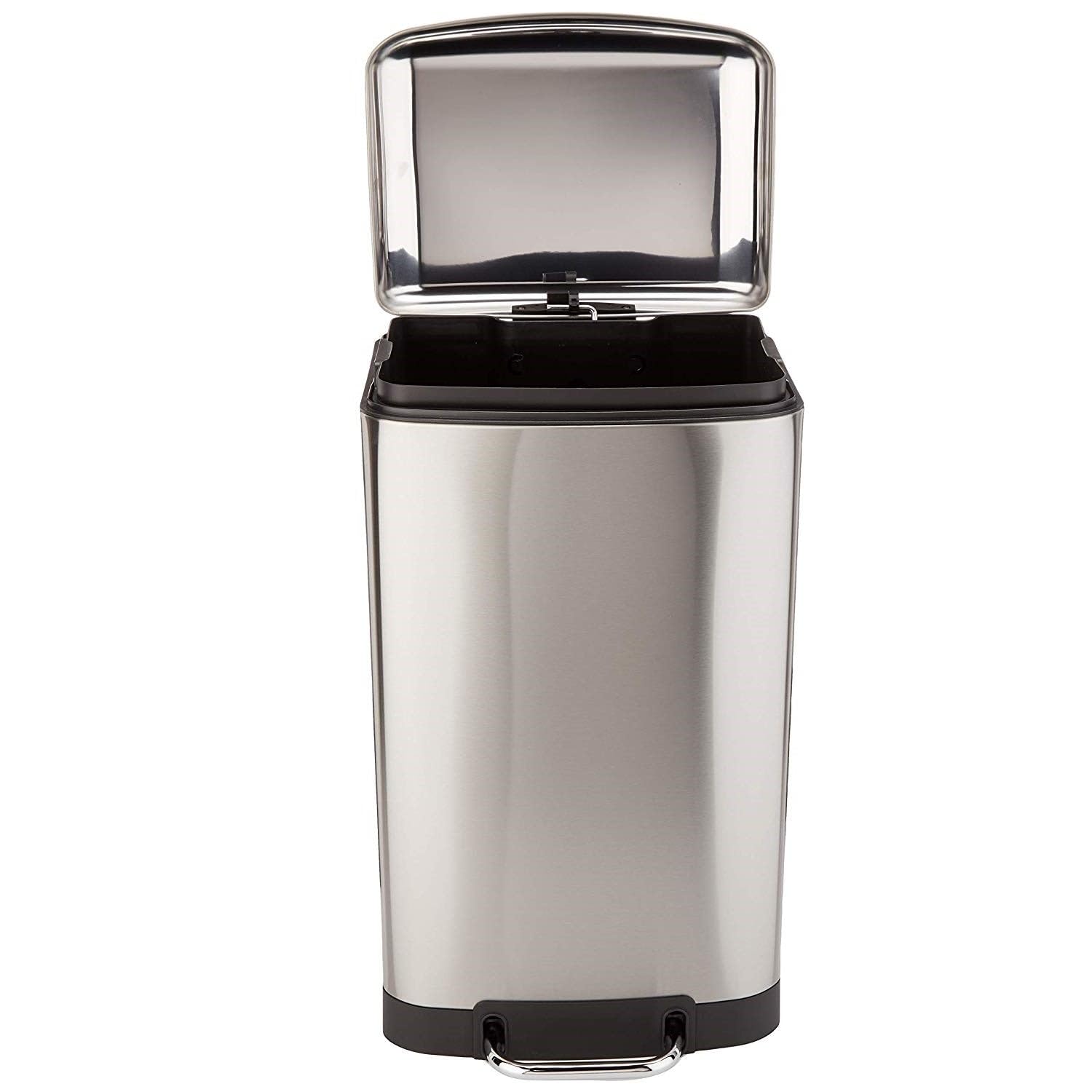 Kitchen Move Cubo de Basura de Cocina con Pedal Vintage Greenwich, de 40 L, en Acero Inoxidable con Cubo y Tapa abombada