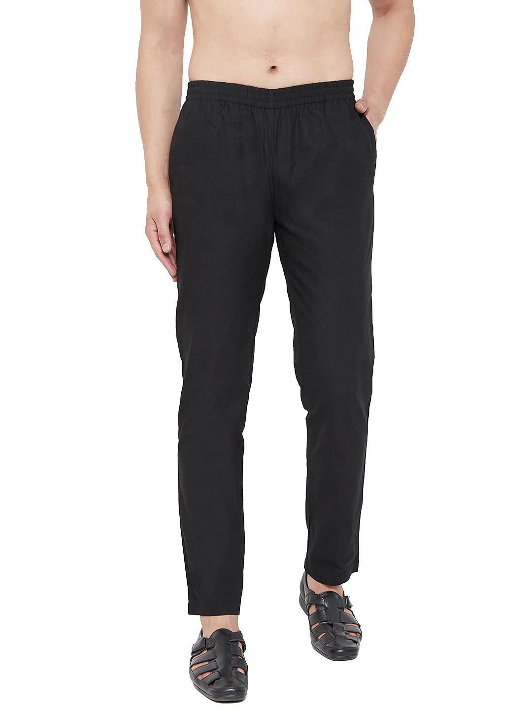 BOTTOMLINE Unleashed Men's 100% Cotton Solid Kids Pajamas/Lower Bottom Trackpants (Kids) (Black, 10-12 Years)