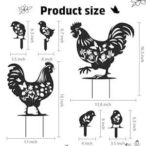 Chicken Metal Garden Art - 6PCS Chicken Metal Yard Art Rooster Garden Decor Outdoor Cute Hen Metal Statue Decorations Outside for Patio Decorative Lawn Stakes Statues Gifts for Friends Chicken Metal Garden Art 6PCS Chicken Metal Yard Art Rooster Garden Decor Outdoor Cute Hen Metal Statue Decorations Outside for Patio Decorative Lawn Stakes Statues Gifts for Friends