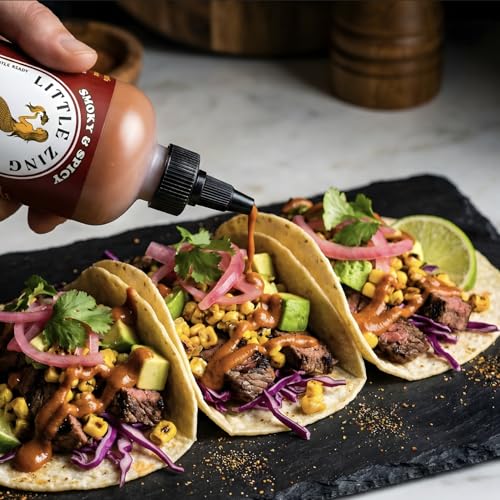 Image of Little Zing Chipotle Lime Mustard, Smoky & Spicy Gourmet Sauce with Real Chipotle Pepper, Apple Cider Vinegar, Lime, Vegan & Gluten Free, for Tacos, Burritos & Grilled Meats, 10 oz