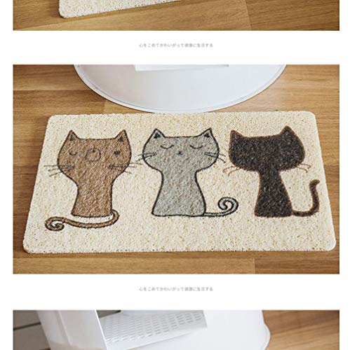E.T. Alfombrilla de alimentación para gatos y perros y mascotas, material absorbente elástico, bandeja de arena vibrante, 40 x 60 cm