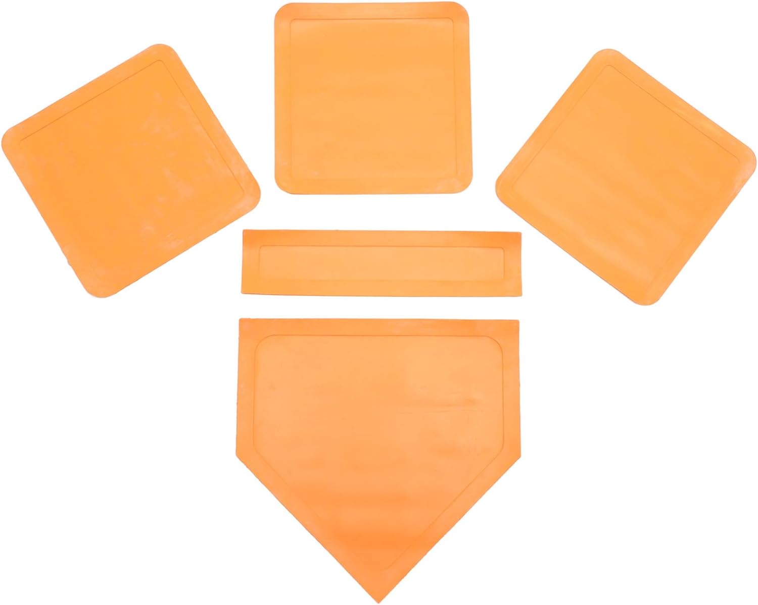 KICHOUSE 1set Rubber Baseball Pitching Base Non- Rubber Bases for Kickball Softball and Practice and Portable for School and Backyard Use