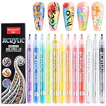 Nail Art Graffiti Pen Set 12pcs Waterproof Drawing Markers Neon Enamels Black White Quick Dry Nail Art Painting Pens DIY Abstract Lines Pen for Nail Salon Supplies