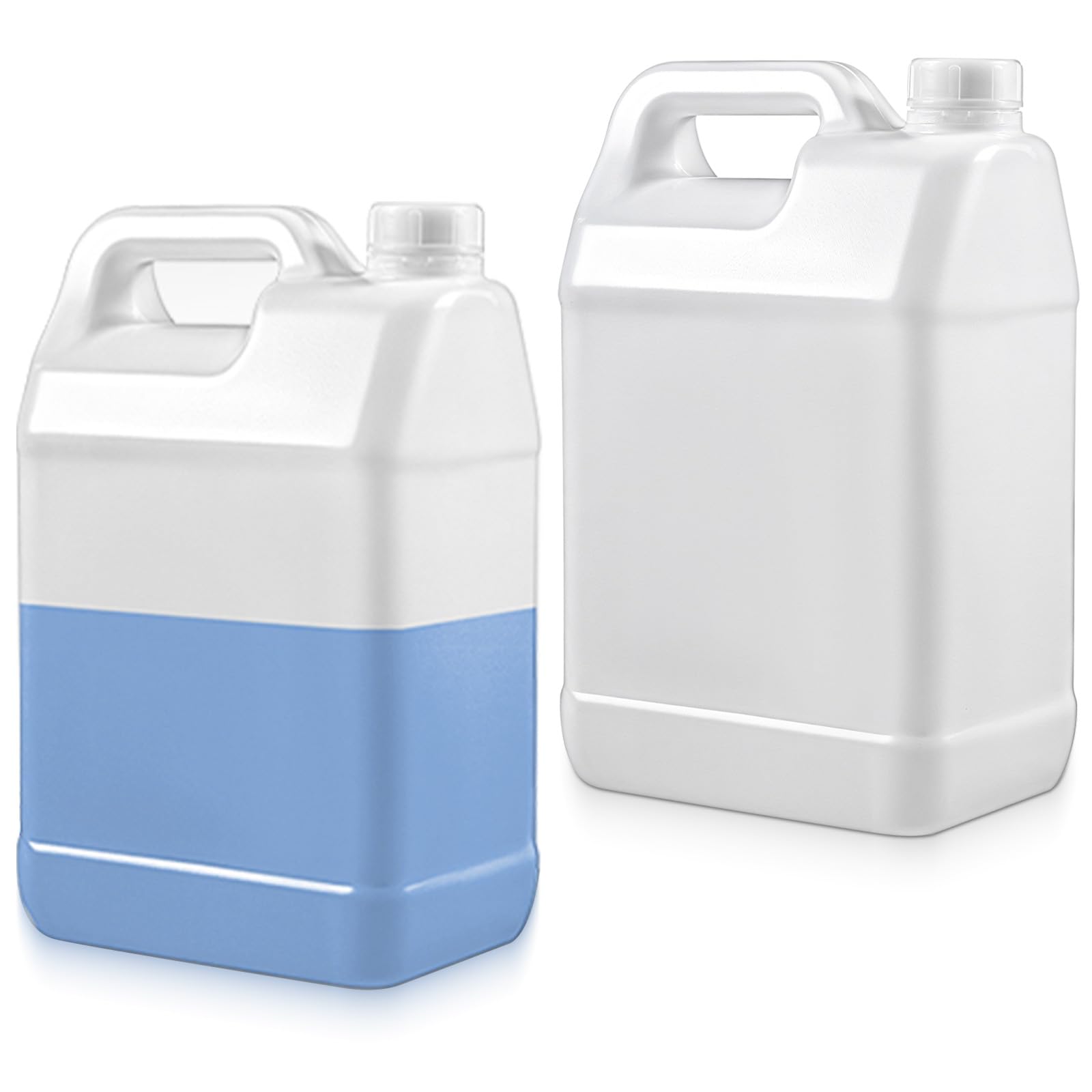 Photo 1 of 1 Gallon Water Jug, 2 Pack Translucent HDPE Water Storage Containers with Leakproof Lids and Ergonomic Handle, Plastic Liquid Carriers for Home, Kitchen, Automotive, Fluids Sauces, Beverage, Soaps