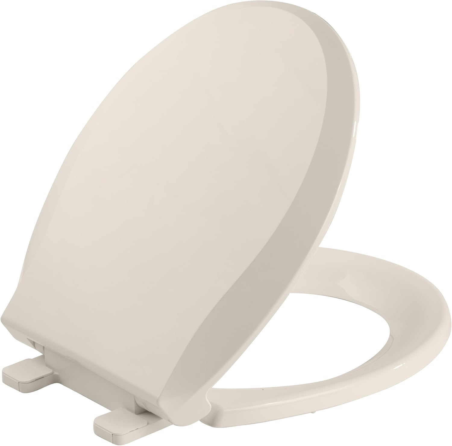 GarveeLife Toilet Seat, Safe PP Material, Quiet-Close, Easy Installation & Release with Included Hardware, Universal Fit for Standard Toilets Almond Round Seat