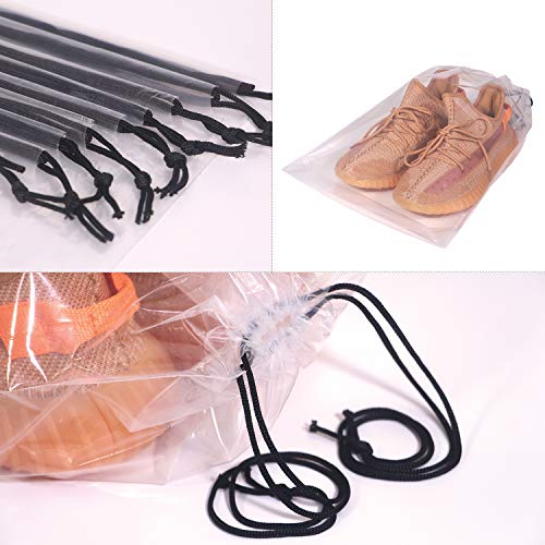 Set of 24 Transparent Shoe Bags for Travel Large Clear Shoes Storage Organizers Pouch with Rope for Men and Women4
