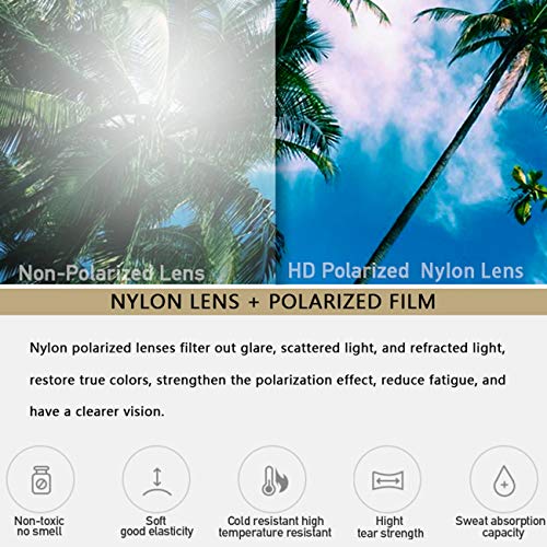 JULI Sports Sunglasses for Men Women Tr90 Rimless Frame for Running Fishing Baseball Driving MJ80014