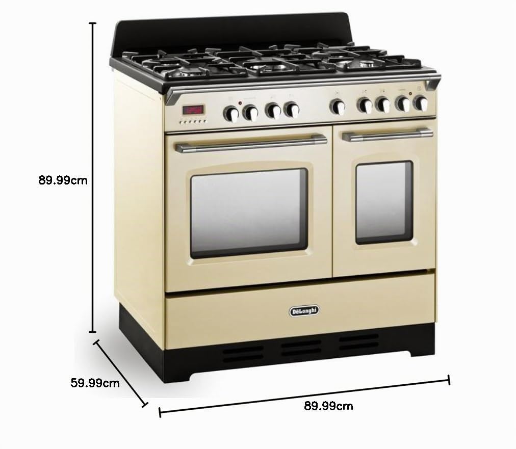 DeLonghi MEM 965T BA Intégré Cuisinière à gaz A Beige four et cuisinière - Fours et cuisinières (Built-in cooker, Beige, boutons, Rotatif, Devant, Cuisinière à gaz, Acier inoxydable)