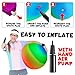 Bedwina 18 Inch Rainbow Playground Ball for Kids (Pack of 1) Jumbo Size Rainbow Inflatable Big Bouncy Kickball for Park, Giant Balls for Indoor and Outdoor Games with Hand Pump