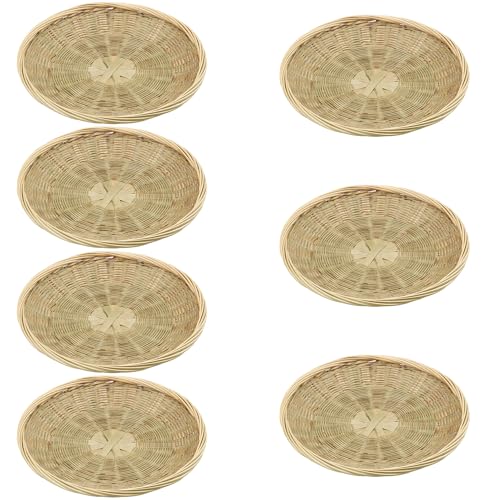 GNIEMCKIN 7 PCS 9.8 inch Bamboo Paper Plate Holder, Hand