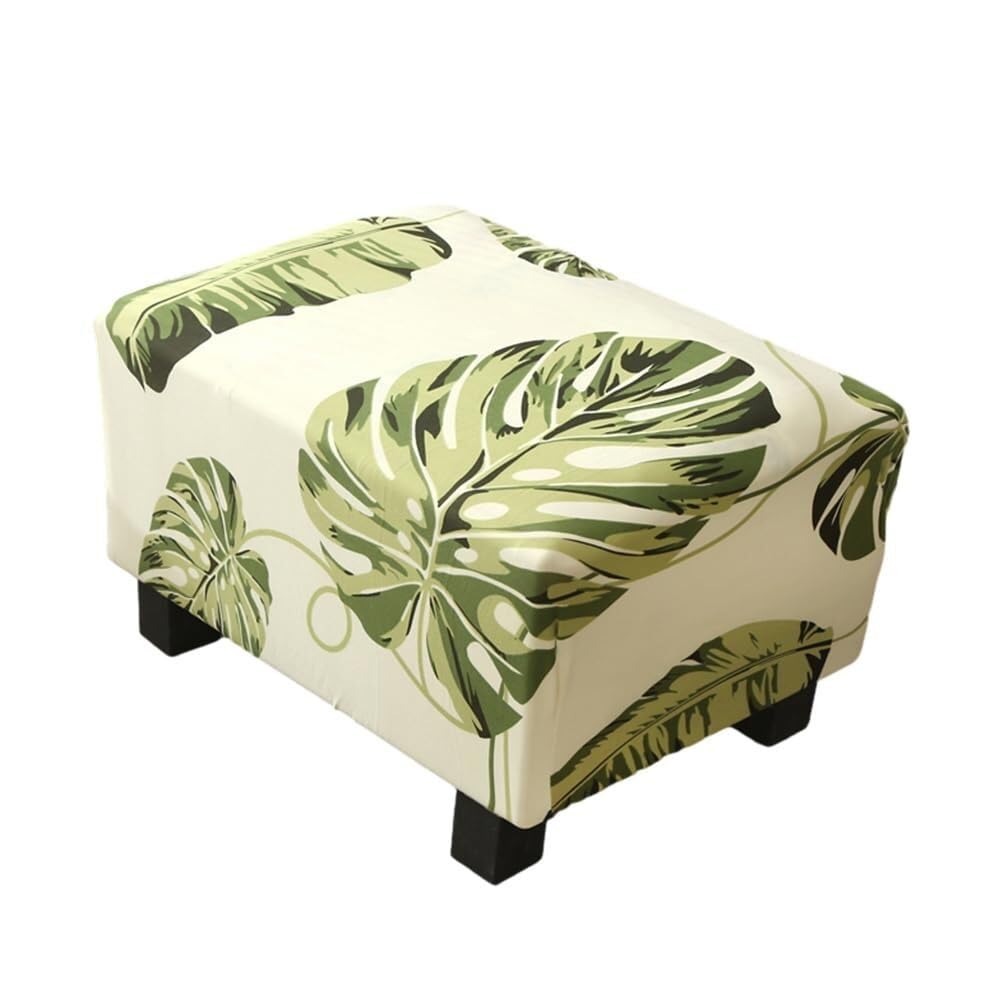 Xiao Ren A4 Ottoman Cover Rectangle Polyester Spandex, Stretch Footstool Slipcover, Stool Protector Cover With Elastic Bottom, Dustproof Removable Washable Footrest Pouffe Covers(A4)