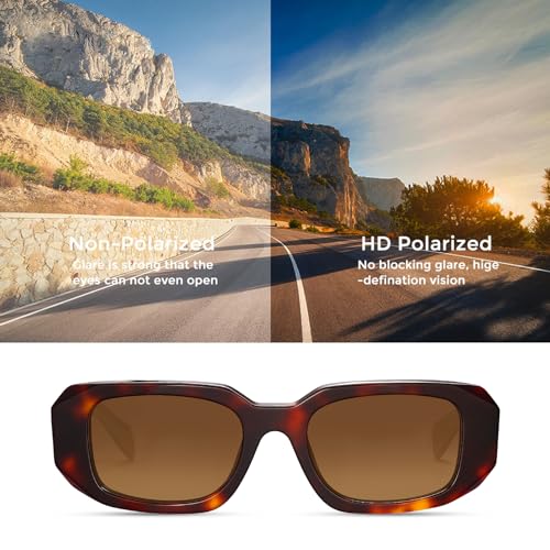 CARFIA Retro Acetate Rectangle Polarized Sunglasses for Women UV Protection, Trendy Vintage Y2K Shade Designer Sunnies4