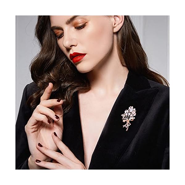 2 Pieces Corsage Brooches Pin for Women, Bridal Classy Wedding Crystal Bouquet Corsage for Women Girls Costume Accessory(White) - Image 6