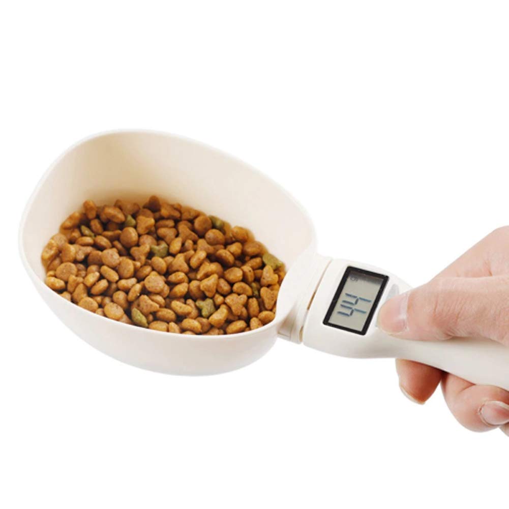 ManTou01 Pet Food Measuring Scoop, Precise Dog Food Measuring Cup Five Measuring Units, Detachable Cat Puppy Food Digital Scale Spoon with LCD Display for Measuring Pets Food