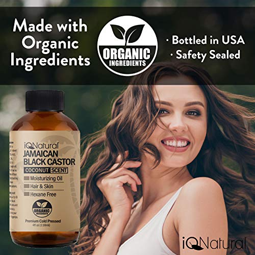 Iq Natural Jamaican Black Castor Oil For Hair Growth And Skin Conditioning, 100% Pure Cold Pressed, Scalp, Nail And Hair Oil - (Coconut Scented) (4Oz) #TOP3