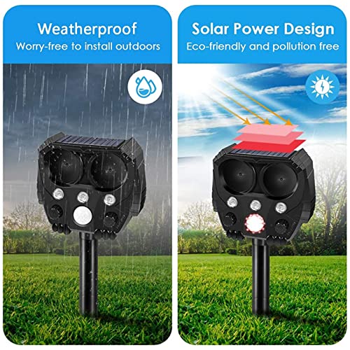 Ultrasone Animal Repeller Solar Oplaadbare Afschrikmiddel Met PIR Motion Sensor Scarer, Voor Tuin Pest Kat Hond Eekhoorn… - Image 4