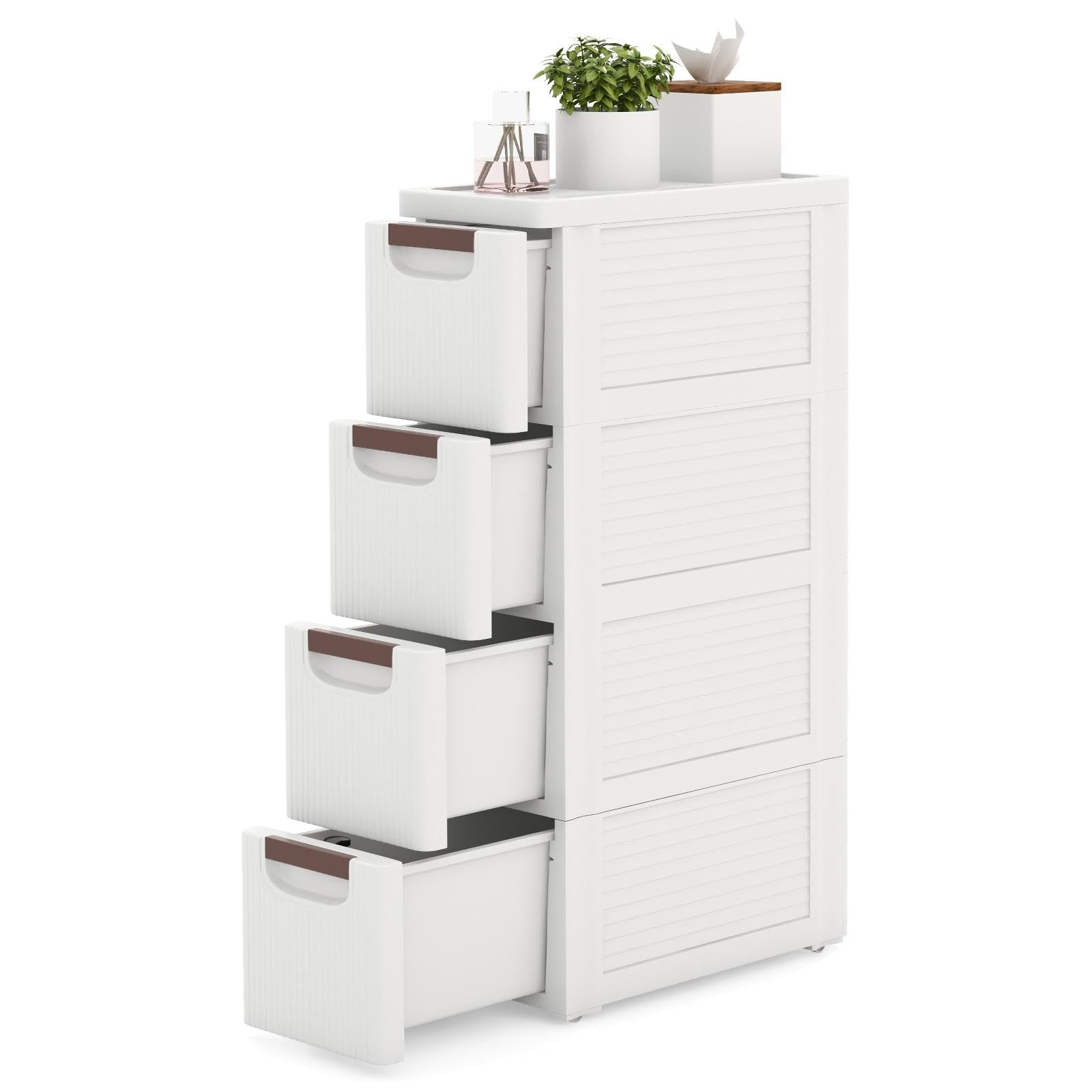 Multigot Bathroom Floor Cabinet On Wheels (4-Drawer)